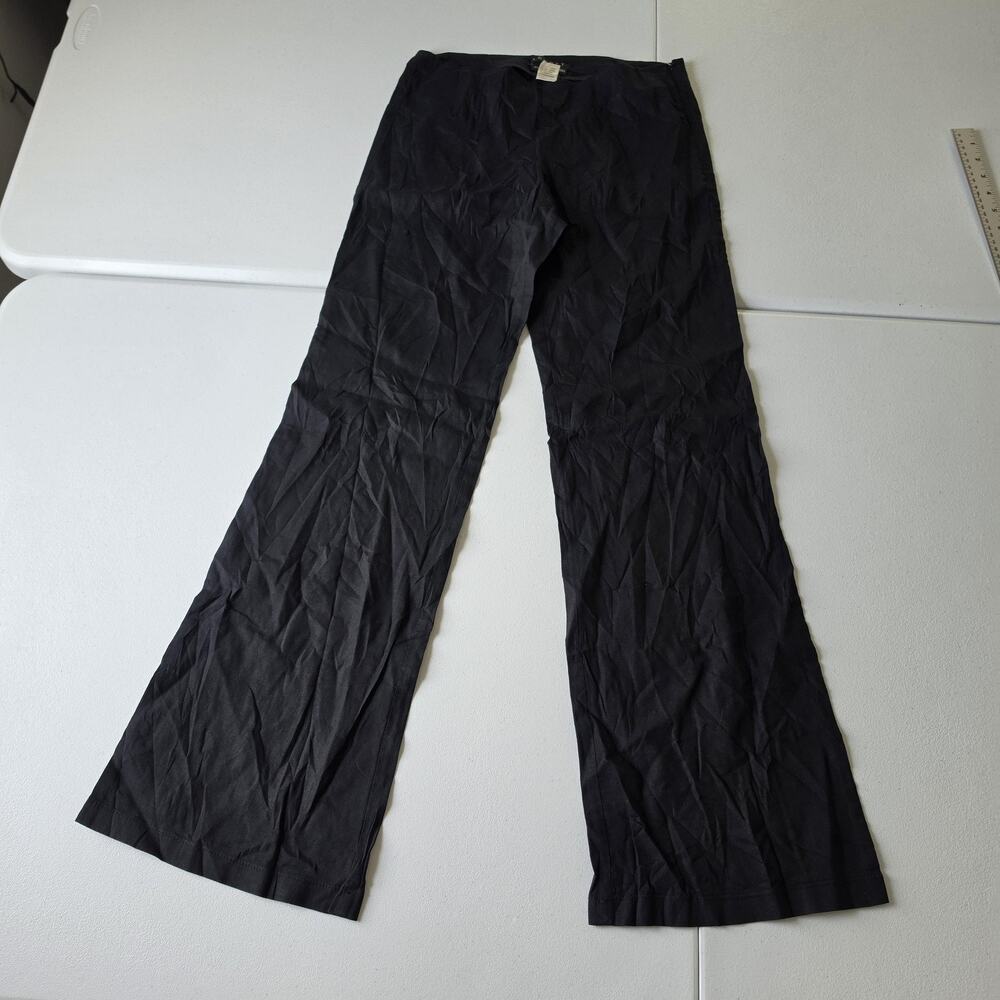 Theory Dress Pants Womens 0 Black Linen Blend Wide Leg Bergdorf Goodman Office